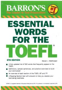essential word for the toefl six edition اسنشیال ورد فور د تافل ویرایش ششم 6